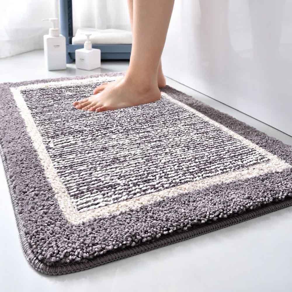 Non-Slip Machine Washable Doormat, Shoe Scraper & Super Absorbent Entry Rug for Front & Back Doors Mud Mat for Dogs, Non-Slip Washable Mat (Gray,19x31 inch)