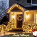 JMEXSUSS Outdoor Net Lights Waterproof, 12ft x 5ft Plug in with 8 Modes Remoter, 360 LED Net Lights for for Bush Patio Christmas Tree Decor (Clear Wire, Warm White)