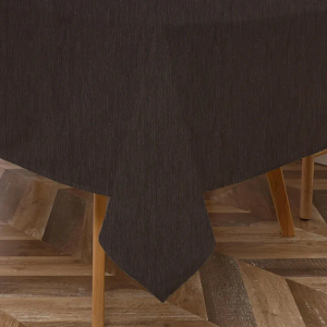 Majestic Giftware PVC Faux Leather Rectangle Tablecloths | (TCE30-54108) Dark Brown Linear Waterproof & Spill Proof Dining Table Cover | Decorative Washable Tablecloth for Home, Kitchen (54X108)