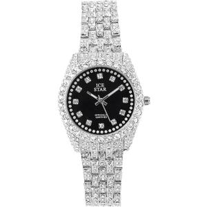 Techno Pave Women's 32mm Iced Out Sleek Diamond Dial Watch