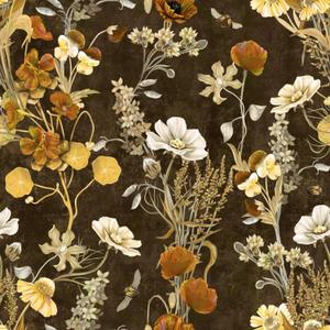 Dark Floral Peel and Stick Wallpaper - Vintage Flower Removable Self Adhesive Wall Paper, Renter Friendly Contact Paper for Cabinets, Drawers, Bathroom and Bedroom, 17.5 x 118