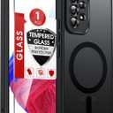 LeYi for Samsung Galaxy A53-5G Phone Case: Samsung A53 Phone Case Galaxya53 Magnetic with Screen Protector, Protective para Unlocked Galaxy A 53 Android Desbloqueados Sansun S53 Cell New Cover, Black