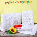 HOWAF 100th Day of School Coloring Goodie Bags with 12 Paint Pens 100 Days of School DIY Treat Bags White Paper Goodie Bags Color Your Own 100th Day Activities Gifts Craft Bags Classroom Supplies