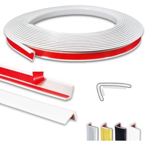 20ft Outside Vinyl Corner Trim Peel and Stick for Tile and Wall Edges, Decorative Kitchen Backsplash Trim Edge, Tile Edge Trim, Corner Trim (White)