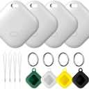 Air Tracker Tag for Android, Tags-4 Pack Luggage Tracker with 4 Case, Works via Google Find Hub App, Bluetooth Tracker Item Finder for Key, Backpack, Travel and Commute, 4 Pack, White (NOT for iOS)
