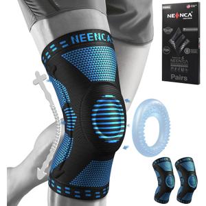 NEENCA 2 Pack Knee Braces for Knee Pain, Compression Knee Sleeves with Patella Gel Pad & Side Stabilizers, Knee Support for Meniscus Tear, Arthritis, Joint Pain, ACL, Runner, Workout (Large)