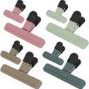 TACGEA Chip Clips, 8 Pack Food Clips, Upgrade Wide Open Bag Clip for Food Storage with Air Tight Seal Grip Neutral Color (4 x L, 4 x S)