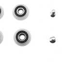 Hahiyo 19mm Diameter Bearing Steel Shower Door Wheels with Stainless Steel Screws Smooth Rolling Easy Install Durable Nylon Rollers Runners Ball Bearings 4 Sets for Bathroom Kitchen Drawers Track