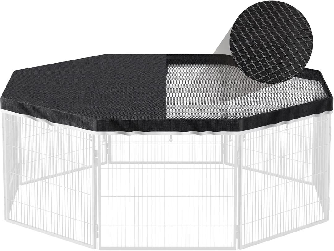 PJYuCien Dog Playpen Top Cover - Fits Most 8 Panels 24 Inch Width Metal Dog Fence Octagonal Pet Pen (Note: Only PlayPen Top Cover, NO PLAYPEN)