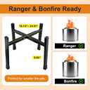 Tanfix 16-24 Inch Fire Pit Stand Stainless Steel Base for Solo Stove Bonfire Ranger and other Retractable Foldable Fire pit Holder with Optional Wheels and Heat Protection Disk Outdoor (Cross Fixed)