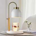 Hasun Candle Warmer Lamp, Safe Electric Candle Warmer Lamp with Timer and Adjustable Height/Heat, 2-8H Timer No Flames Dimmable Scented Candle Lamp for Jar, Candles Warmer with 2 Bulbs (White03)