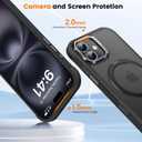 Case for iPhone 16 Plus, with Invisible Magnetic Stand, Mil-Grade Drop Protection, Non-Slip, Anti Fingerprint Anti Scratch, Shockproof Matte Phone Case (Black)