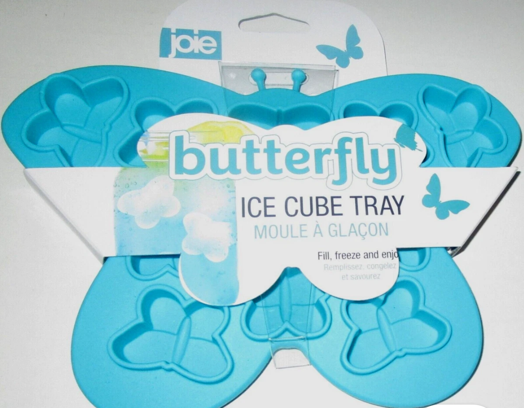 JOIE ~ Butterfly Shaped Silicone Ice Cube Tray-Aqua Blue- BPA Free~12 Cavities