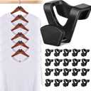 HOUSE DAY Space Saving Hanger Hooks 20 Pack, Black Clothes Hanger Connector Hooks, Heavy Duty Hangers Hook Space Saver, Sturdy Hangers Connector Hook, Premium Cascading Space Saver for Closet