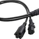 2ft C14 to C13+NEMA 5-15R Y Splitter Extension Power Cable Plug Cord