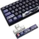 XVX PBT Keycaps - Great Wave of Kanagawa Japanese Design, Dye-Sub Custom Keycaps Set, Cherry Profile for 61/64/66/68 Cherry/Gateron MX Switches, 78 Key Set