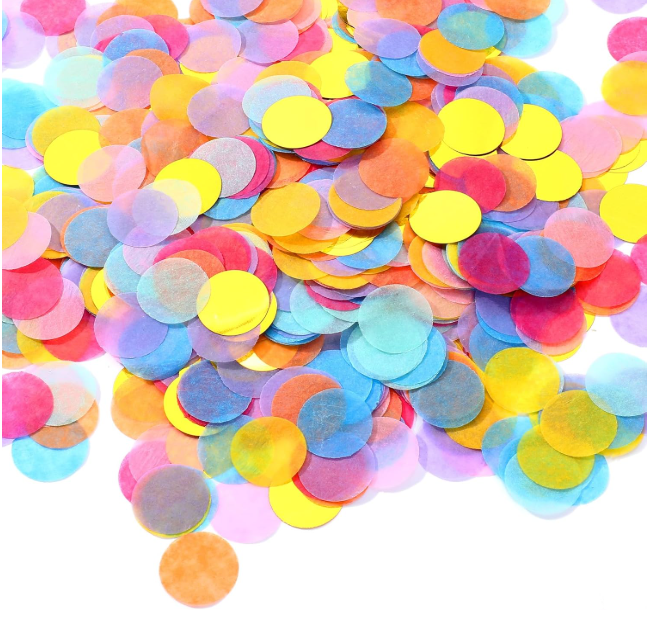 Outus 1 Inch Multicolor Round Tissue Confetti(8.8oz)