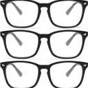 livho High Tech Blue Light Glasses - Advanced 99% Blue Light Blocking Computer Glasses - Anti Eyestrain & UV Glare Protection (*D1 Black X3)