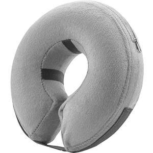 BENCMATE Inflatable Dog Cone Collar Alternative, Soft Dog Cone for Small Medium Large Dogs and Cats, Neck Recovery ECollar Donut Collar After Surgery (Large, Grey) (Gray, L)