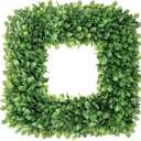 20 Inch Large Boxwood Wreath, Spring Summer Artificial Green Wreaths for Front Door Farmhous Wedding Window Hanging Wall All Year Round Indoor & Outdoor St Patrick's Day Decor