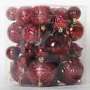 Christmas Ornaments Set with 36pcs Shatterproof Christmas Tree Decorations Multi-Size Christmas Ball Ornaments with 7 Styles Burgundy