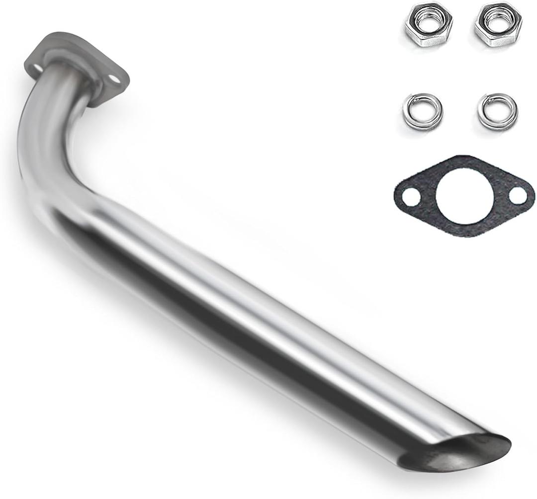 JMCHstore Header Pipe for Coleman BT200X CT200U EX KT196 196cc Mini Bike Go Kart Predator 212 224 Honda GX160 GX200 Clone Engine Baja Warrior MB200 Performance Parts (Silver)