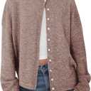 GREAIDEA Womens Button Up Cardigan Sweaters Trendy Lightweight Soft Long Sleeve Knit Loose Sweater 2025 Early Fall Outfits (X-Large, Khaki)