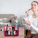 3 x TotePrint Stadium Approved White Frame Clear Toiletry Bag TSA Approved Clear Organizer Bags Portable Travel Makeup Bags with Zipper for Women (White)