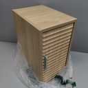 LAATOOREE Nightstands Set of 1, Small Side Table, Bedside Table with Fluted Door, Solid Wood Feet; Modern Mid-Century End Table for Bedroom, Small Space (Natural)