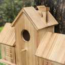 STARSWR Bird Houses for Outside,Outdoor 3 Hole Bird House Room for 3 Bird Families Bluebird Finch Cardinals Wooden Hanging Birdhouse for Garden