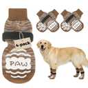 BINGPET Dog Socks to Prevent Licking Paws -Dog Shoes for Hot Pavement,Extra-Thick Grippy Dogs Sock for Hardwood Floors Anti-Slip,4Pcs All-Weather Boots Paw Protector for Small Medium Large Senior Dogs
