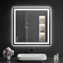 30"x30" LED Bathroom Mirror with Lights, Dimmable，Anti-Fog，Bathroom Vanity Mirror for Wall, Backlit + Front Lit, Memory Function, Shatter-Proof，Tempered Glass