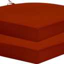 HARBOREST Outdoor Chair Cushions Set of 2, Water Resistant Patio Chair Cushions with Ties, Outdoor Seat Cushions for Patio Furniture, 17"x16"x2", Brick Red