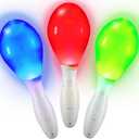 ArtCreativity Light-Up Color Changing Maracas, Pack of 3, Flashing LED Music Hand Shakers, Fun Noise Makers and Toy Musical Instruments, Birthday Party Favors, Goodie Bag Fillers for Kids