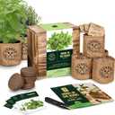 Indoor Herb Garden Starter Kit - Heirloom, Non-GMO Herb Seeds - Basil Thyme Parsley Cilantro Seed, Potting Soil, Pots, Scissors - DIY Grow Kits for Growing Herbs Indoors, Kitchen, Balcony, Window Sill (EXP 08/18/26)