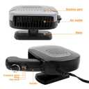 Car Heater That Plugs Into Cigarette Lighter 12V 150W Collapsible Car Heaters Portable Fast Demisting Defroster 2 in 1 Heater Fan Combo with 360 Degree Rotary Base