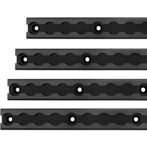 12" L-Track Rail Black 4 Pack, 1ft Aluminum Ltrack Rail for Truck and Trailer, Truck Bed Rail for Motorcycles, ATVs and Bikes