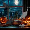 4 Pcs Halloween Fake Rat, Large 13.8 Inches Plastic Realistic Mouse Prank Rat, Faux Mice Rat Gag Gift Props Decoration for Tricks (Rat)