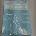 2 Pairs Thigh High Anti Embolism Compression Stockings for Women & Men, 15-20mmHg TED Hose Socks, Large