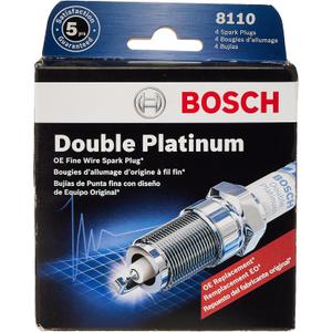 BOSCH 8110 OE Fine Wire Double Platinum Spark Plug - Engineered for Extended Performance Life and Durability - Pack of 4