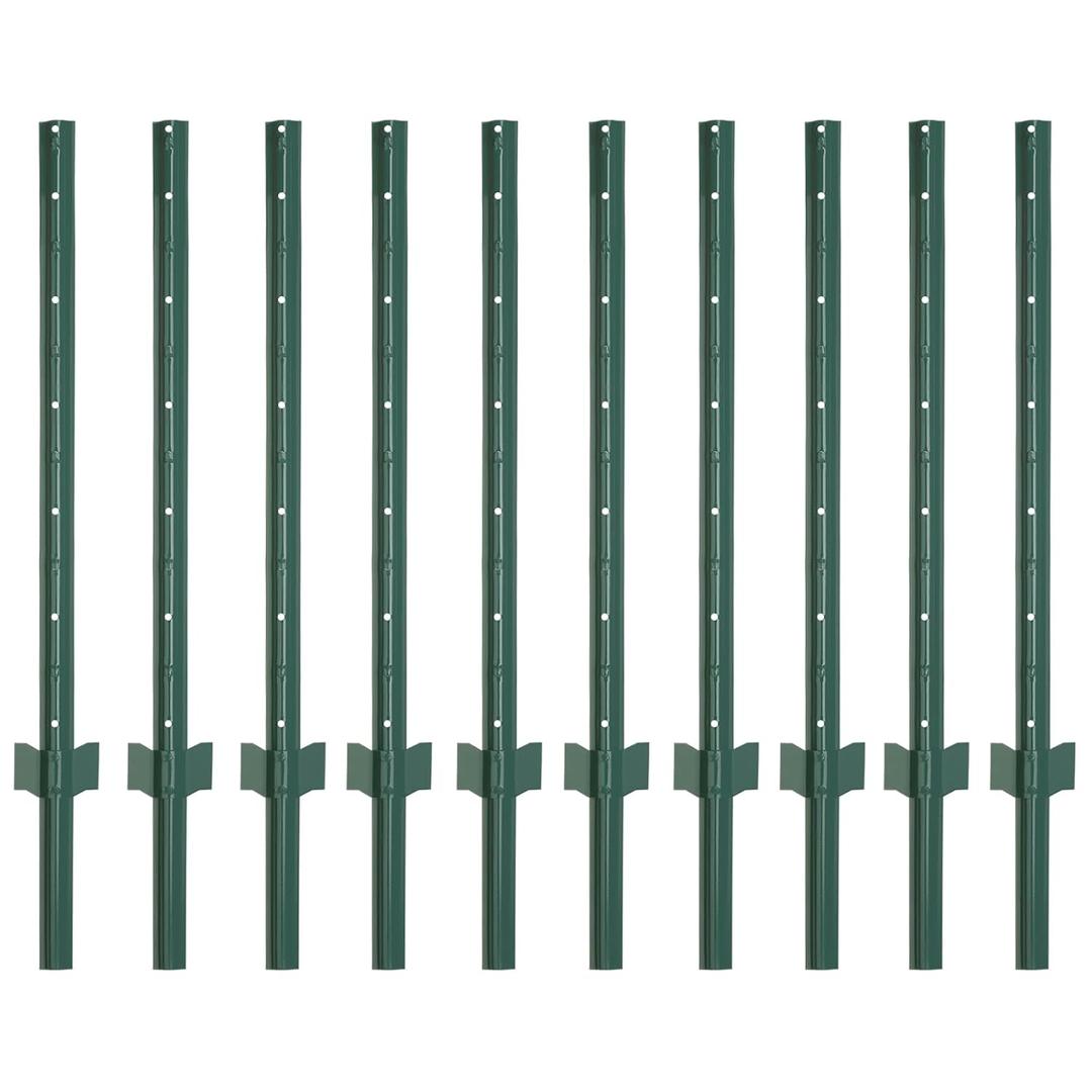 FENSMILE 4 Feet Fence Posts Sturdy Duty Metal Fence Post, No Dig Garden U Post for Wire Fencing Steel Post for Yard, Outdoor Wire, Pack of 10