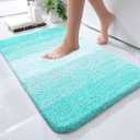 OLANLY Small Bathroom Rugs Mat 24x16, Extra Soft Absorbent Microfiber Bath Rugs, Rubber Backing, Quick Dry, Machine Washable Bath Mats for Bathroom Floor, Tub and Shower, Home Decor Accessories, Teal