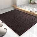 AMOAMI-Bath Mat-Absorbent Quick Dry Bathroom Floor Mats-Washable Rubber Backing Bath Mats for Bathroom Rugs Fit Under Door-Bath Rug for in Front of Sink Bathtub Shower Room, Brown 20''x32''