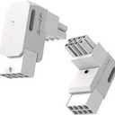 EZDIY-FAB Shield Series 8-Pin PCIe GPU Power Adapter,90-Degree Angled Connector, Aluminum Design for Graphics Cards  Reverse Type,White-2 Pack