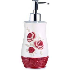 Popular Bath Blossom Rose Style Lotion Pump Modern Luxury Decor, Burgundy