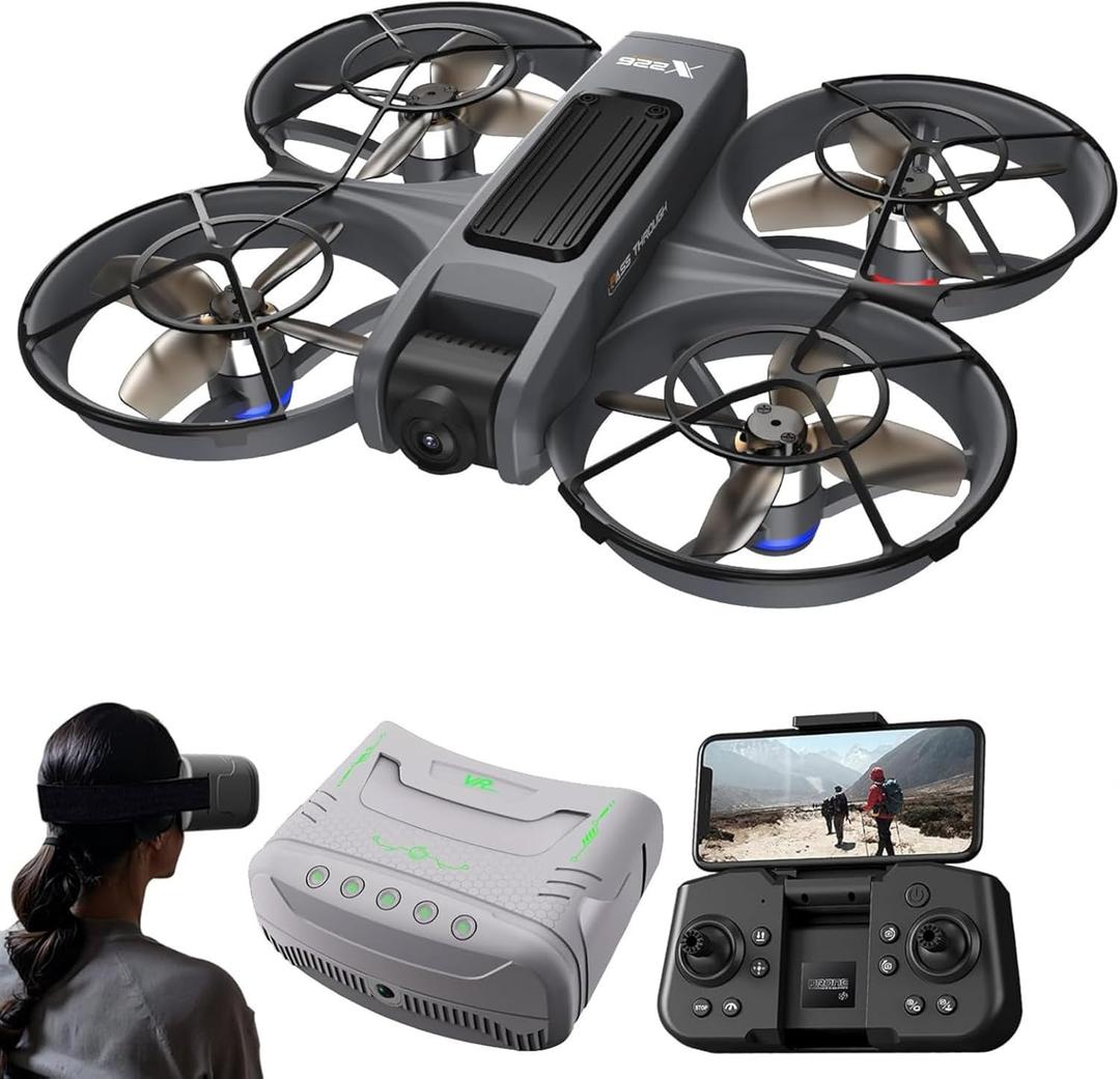 FPV Drone with Camera and VR Glasses, Brushless Motor Optical Flow Cool LED Lights Drones Dual Camera Switch RC Quadcopter 2 Batteries VR Drones for Beginners Adults X226 Drone FPV Drone with Camera and VR Glasses, Brushless Motor Optical Flow Cool LED Lights Drones Dual Camera Switch RC Quadcopter 2 Batteries VR Drones for Beginners Adults X226 Drone