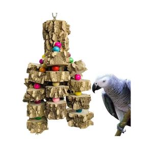 PINVNBY Macaw Toys, Extra Large Parrot Toys, Natural Wood Bird Chewing Toys for Large Birds Parrots African Grey Macaws Cockatoos Parkeets Eclectus Amazon Parrots