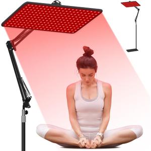 Morfone Red Light Therapy Lamp for Full Body & Face - 200 LED 660nm, 850nm, 940nm Infrared Light Therapy Large Panel with Adjustable Stand, Protective Glasses for Home Use, Gift for Women Girls