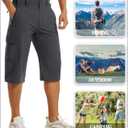 EKLENTSON Men's Workout Shorts Quick Dry Gym Hiking Shorts Zipper Pockets Lightweight Athletic 3/4 Capri Pants for Men (Black)