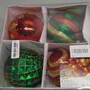 Alupssuc 6''/ 150mm Large Christmas Ball Ornaments, 4Pcs Christmas Tree Decor, Shatterproof Hanging Decorations with Hooks, Red & Green & Glod Baubles for Xmas Tree, Wedding, Holiday and Party Decor